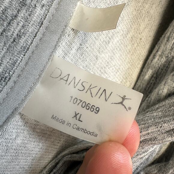Danskin French Terry Bliss Wrap Sweater Women Size XL Heather Gray Cardigan Snap - Picture 8 of 15